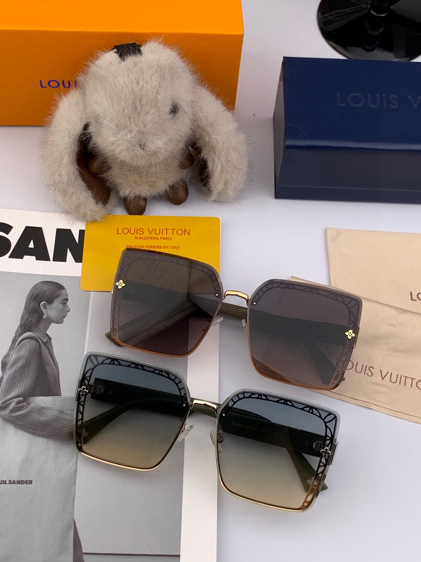 SQUARE SUNGLASSES L6191 IN ACETATE - Brown