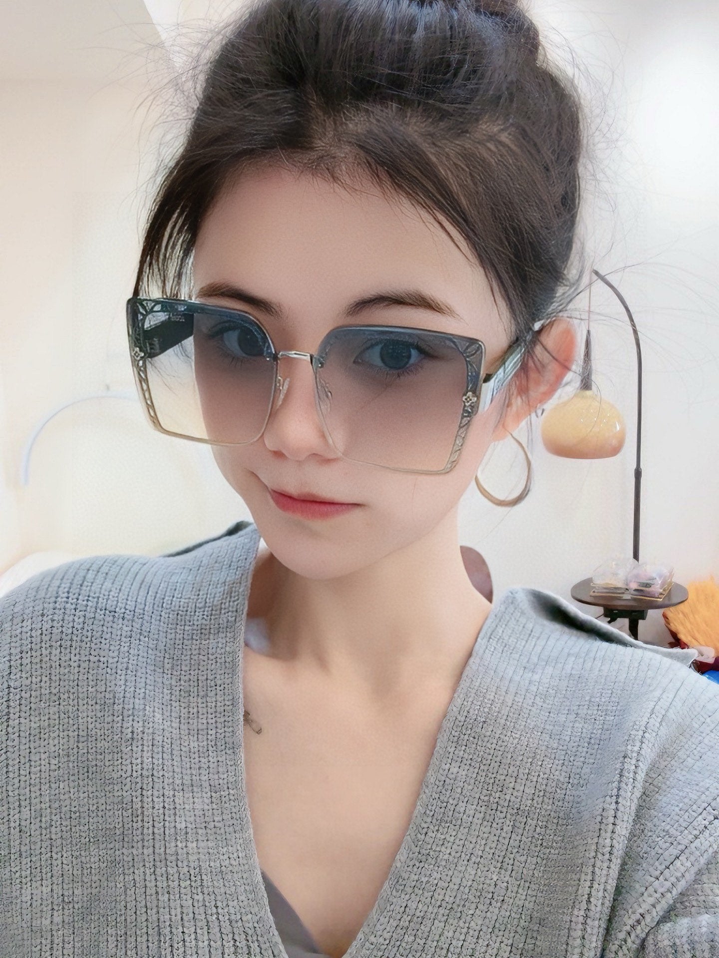 SQUARE SUNGLASSES L6191 IN ACETATE - Brown