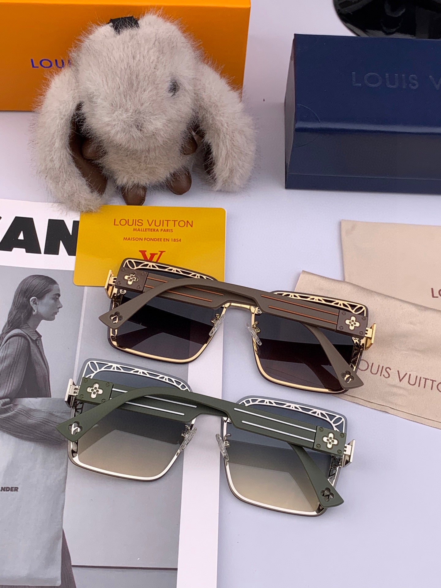 SQUARE SUNGLASSES L6191 IN ACETATE - Brown