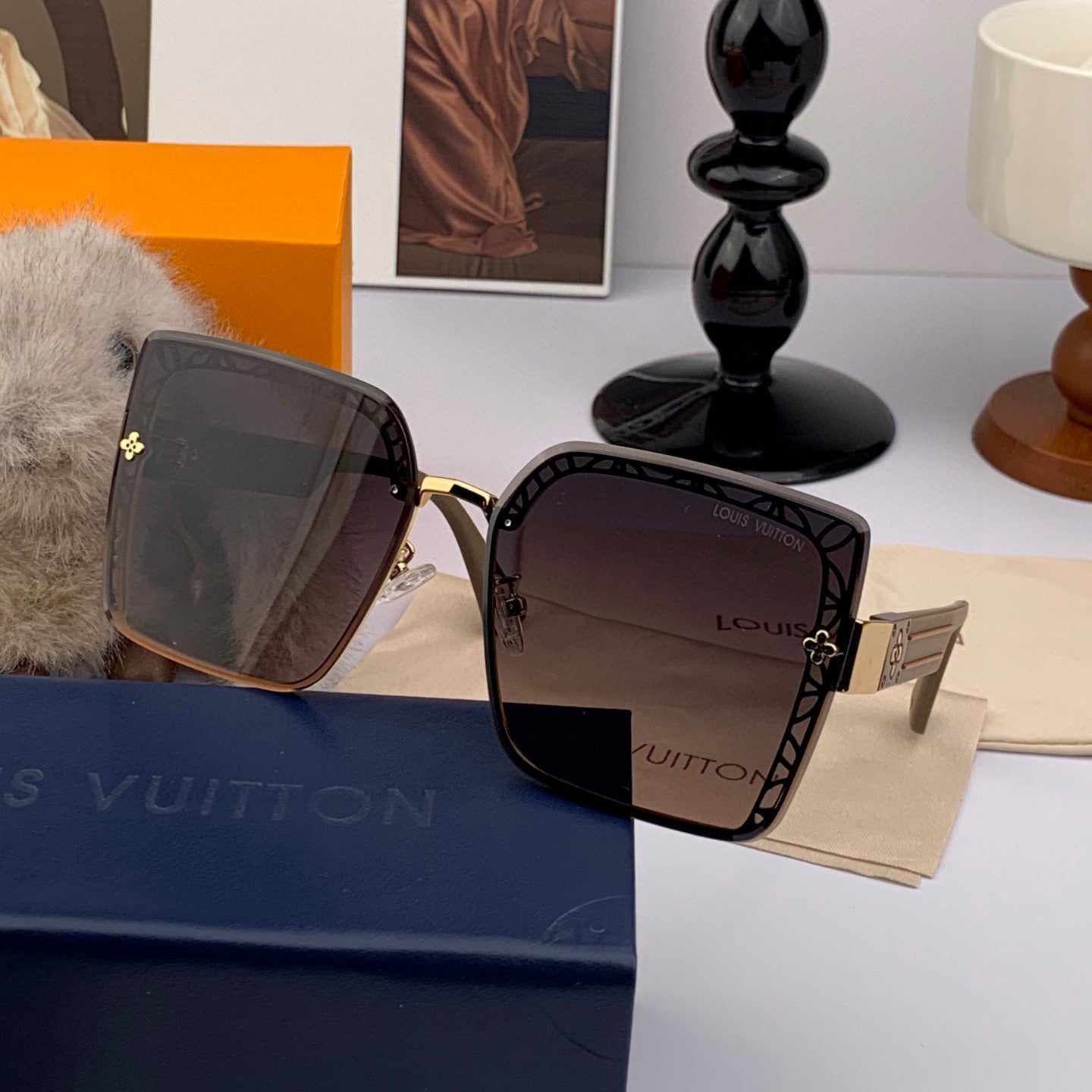 SQUARE SUNGLASSES L6191 IN ACETATE - Brown