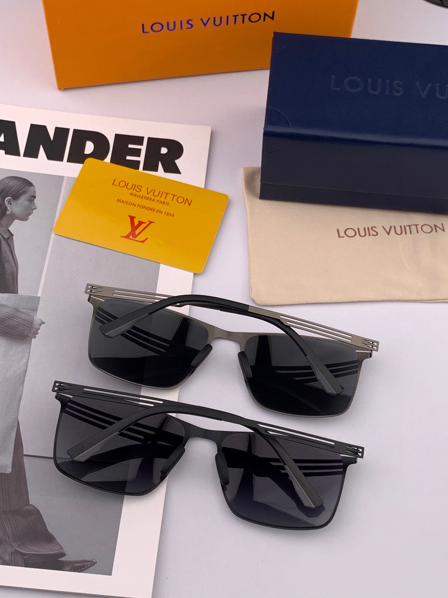 RECTANGULAR SUNGLASSES L169 IN METAL - Black