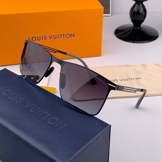 RECTANGULAR SUNGLASSES L169 IN METAL - Black