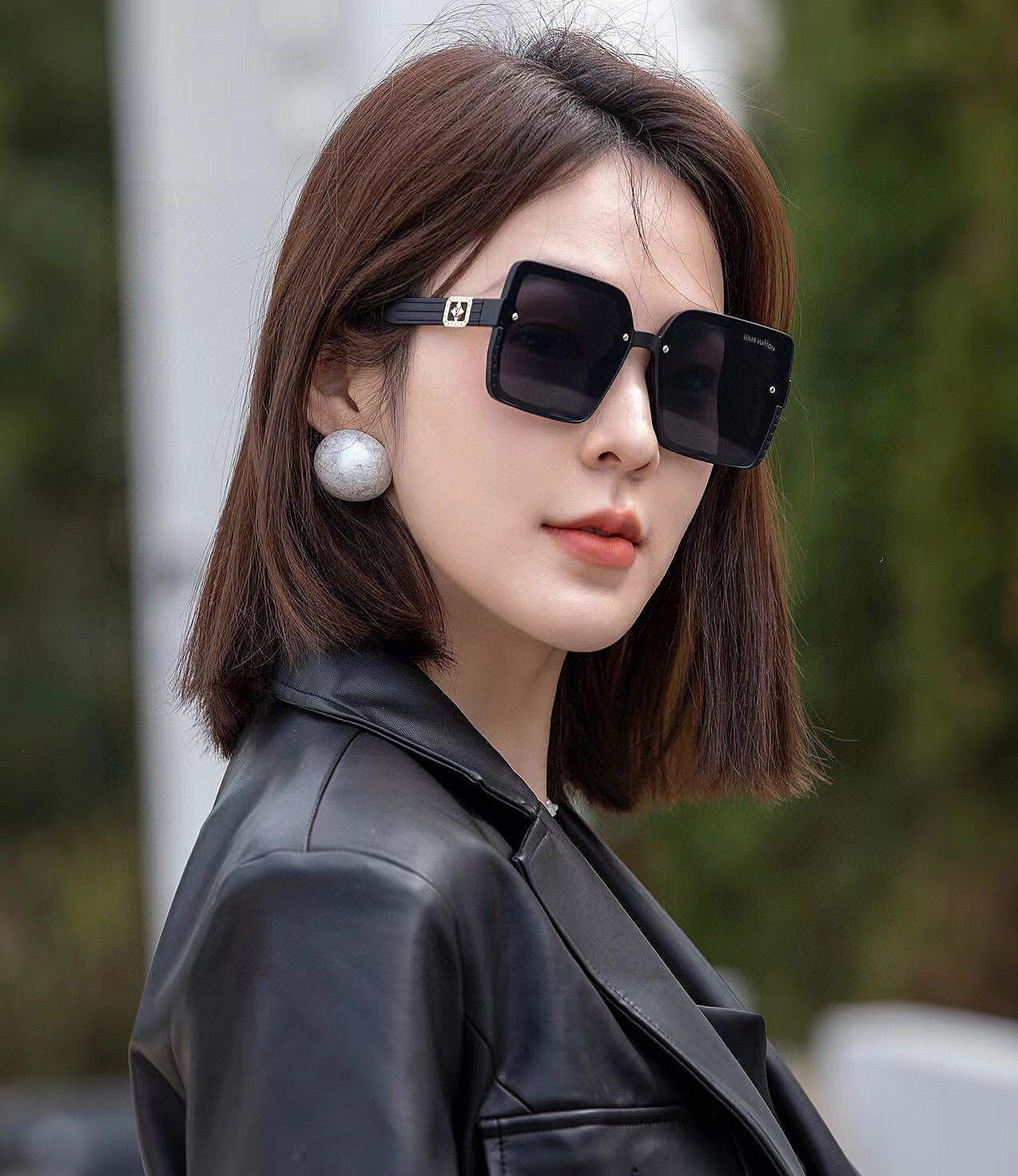 LARGE SQUARE SUNGLASS L1845 IN ACETATE - White