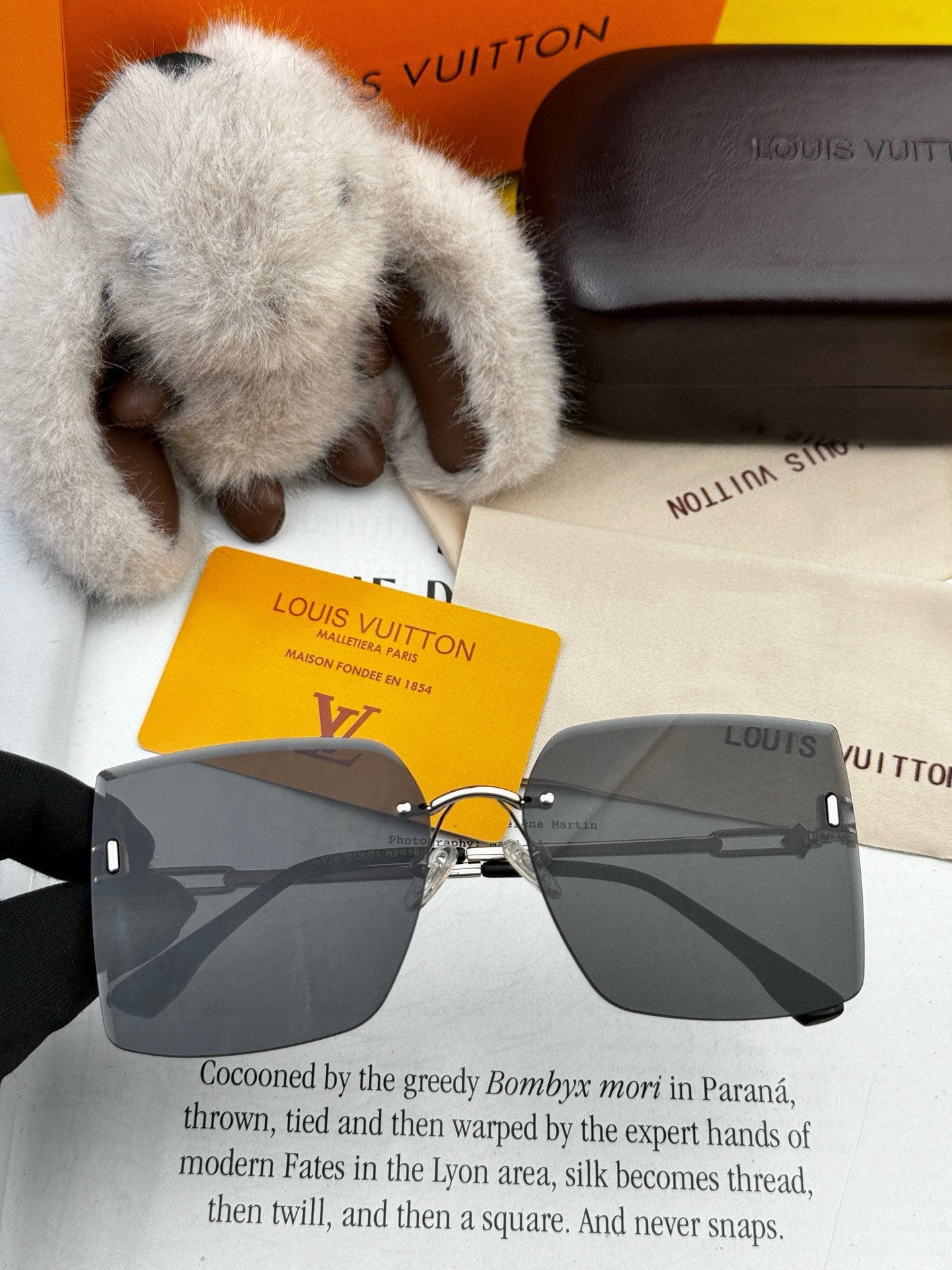 SQUARE SUNGLASS L9612 IN METAL - Brown Smoke