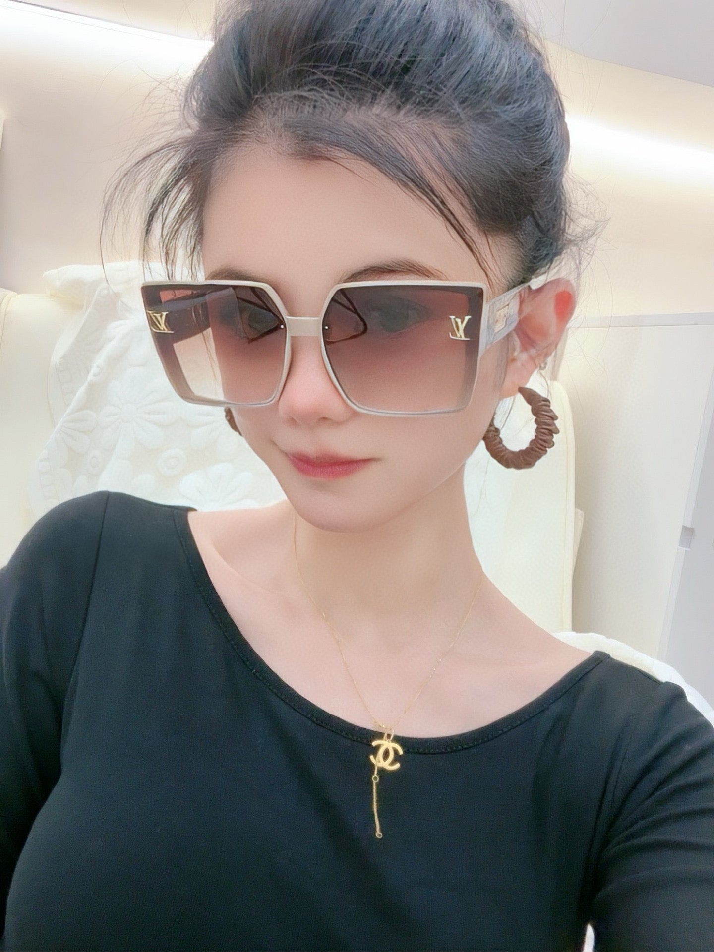 MONOGRAM SUNGLASS L3619 IN ACETATE FRAME - Black