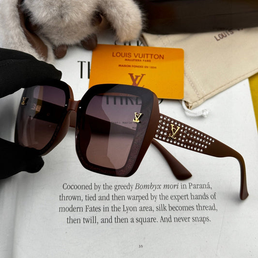SQUARE JEWEL SUNGLASS L2990 IN ACETATE FRAME - Black