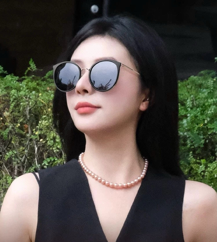 CAT EYE SUNGLASSES CH7827 IN ACETATE FRAME METAL - White