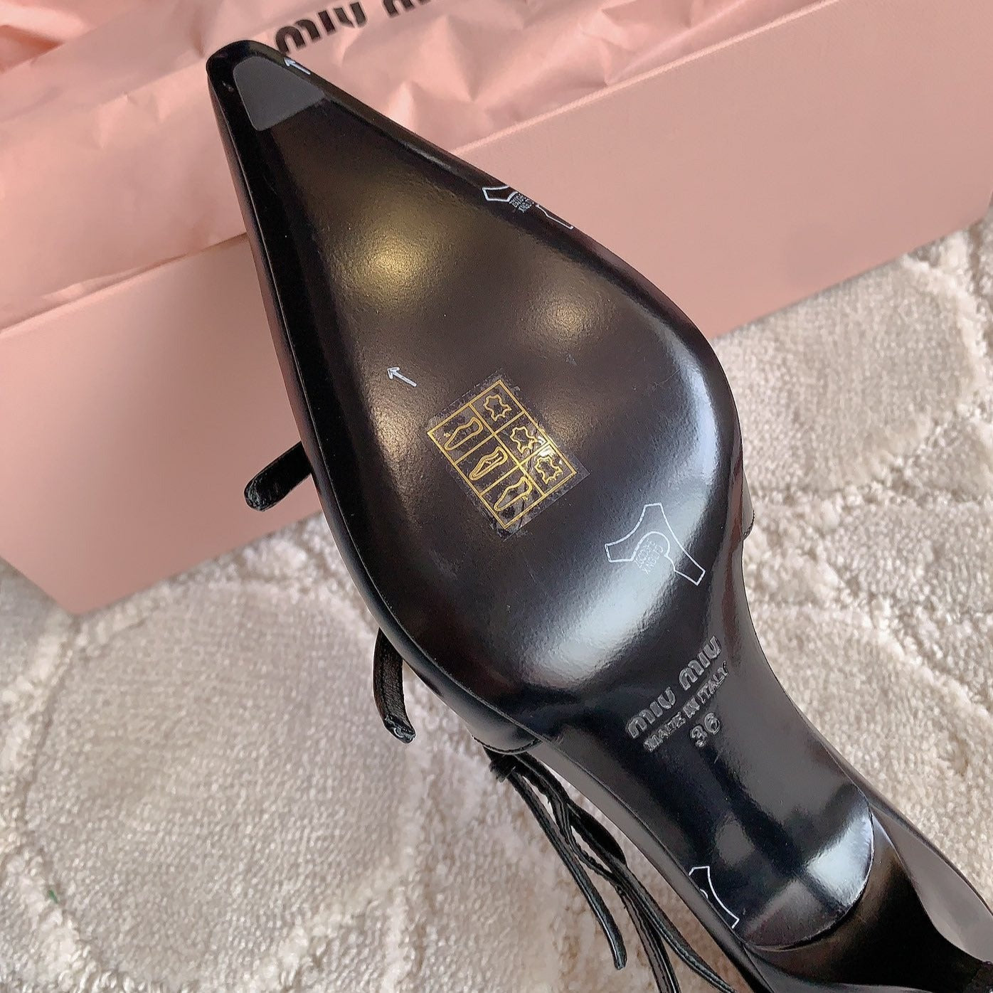 Slingback Black Leather With Stylized Cross Straps - Mid Heels - 34