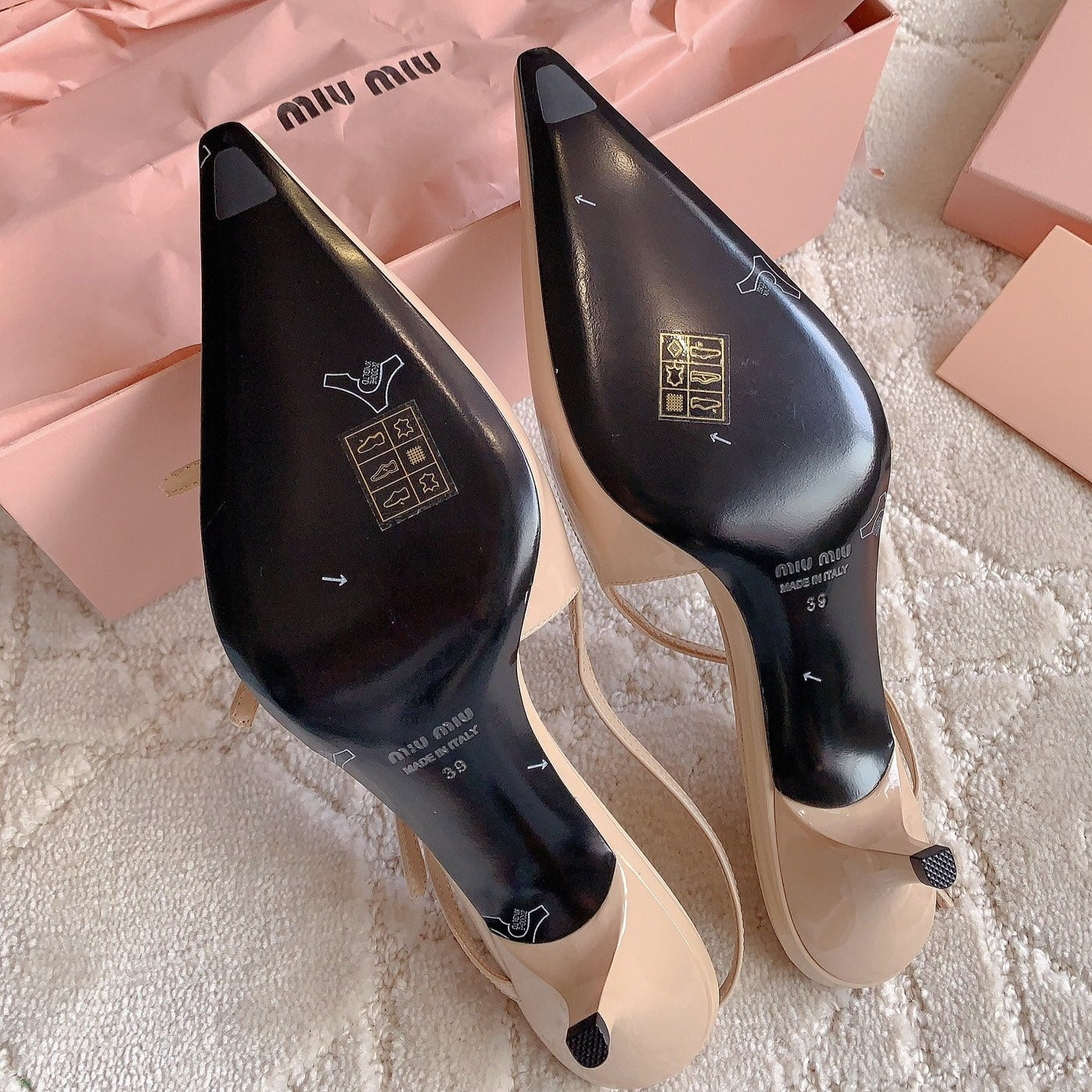 Slingback Ivory Color Leather With Stylized Cross Straps - Mid heels - 34