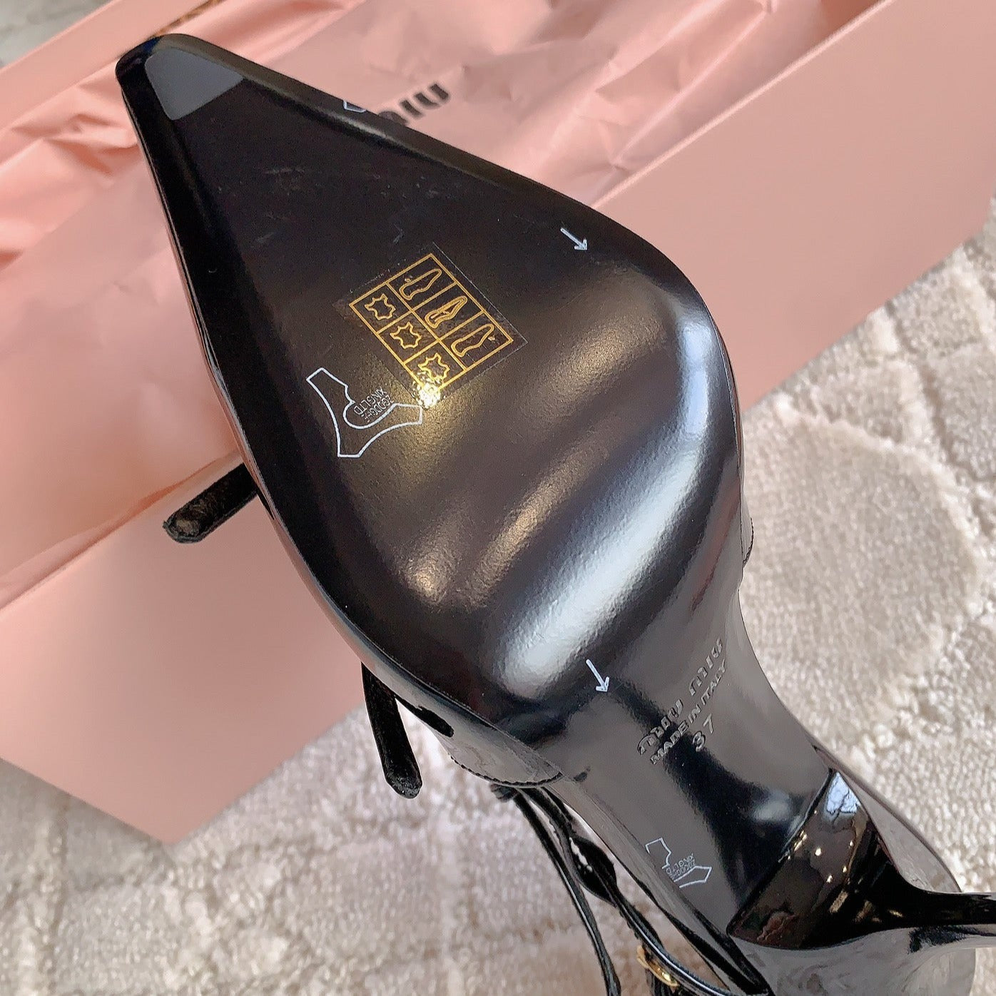 Slingback Black Leather With Stylized Cross Straps - High heels - 34