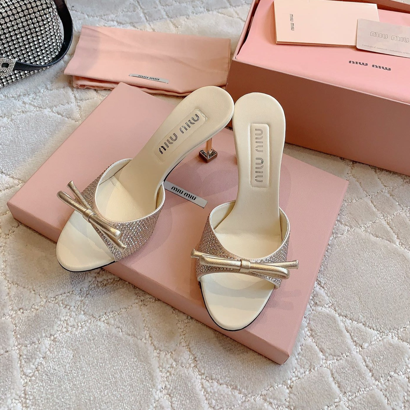Champagne High - Heels Diamond Sheepskin - 6 cm / 35