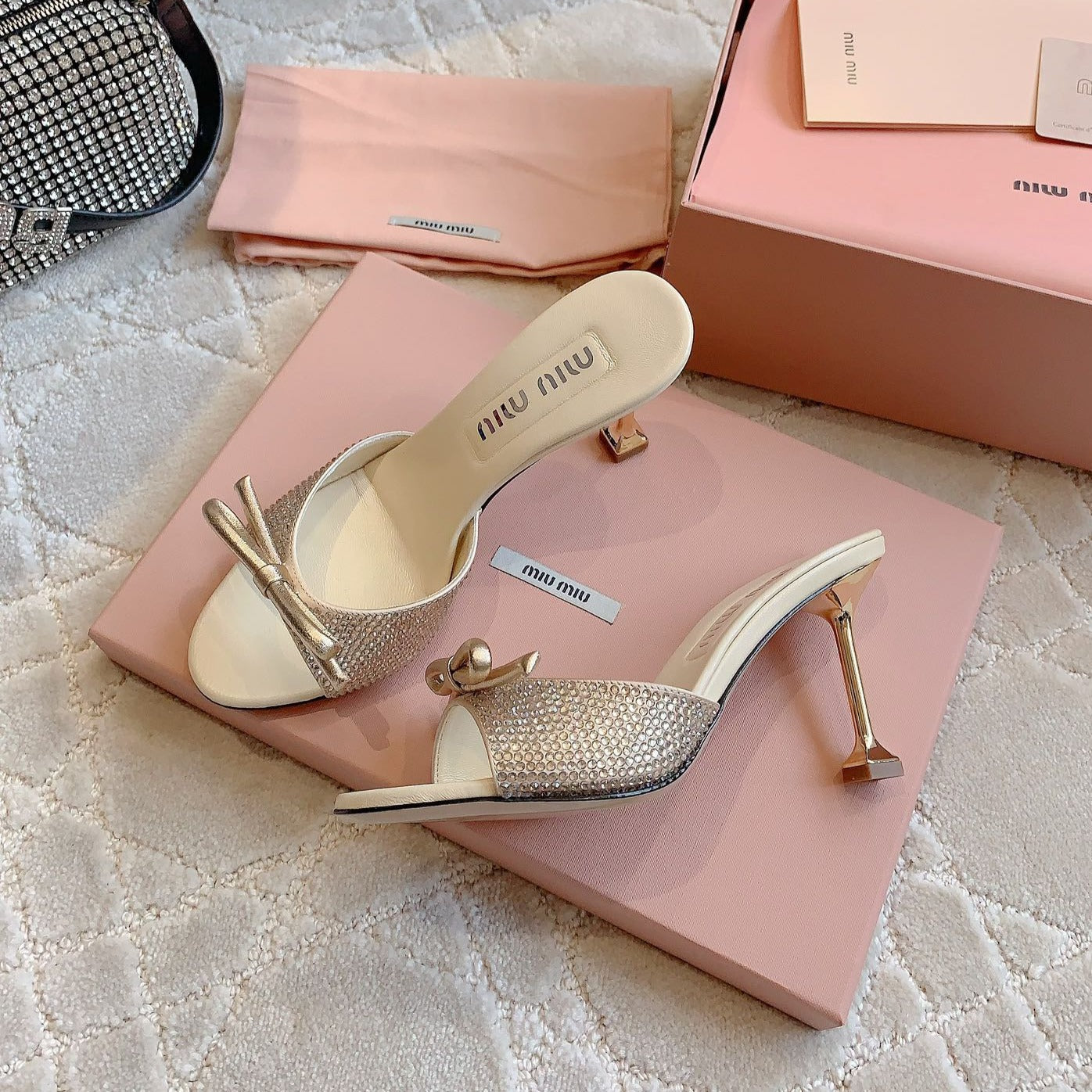 Champagne High - Heels Diamond Sheepskin - 6 cm / 35