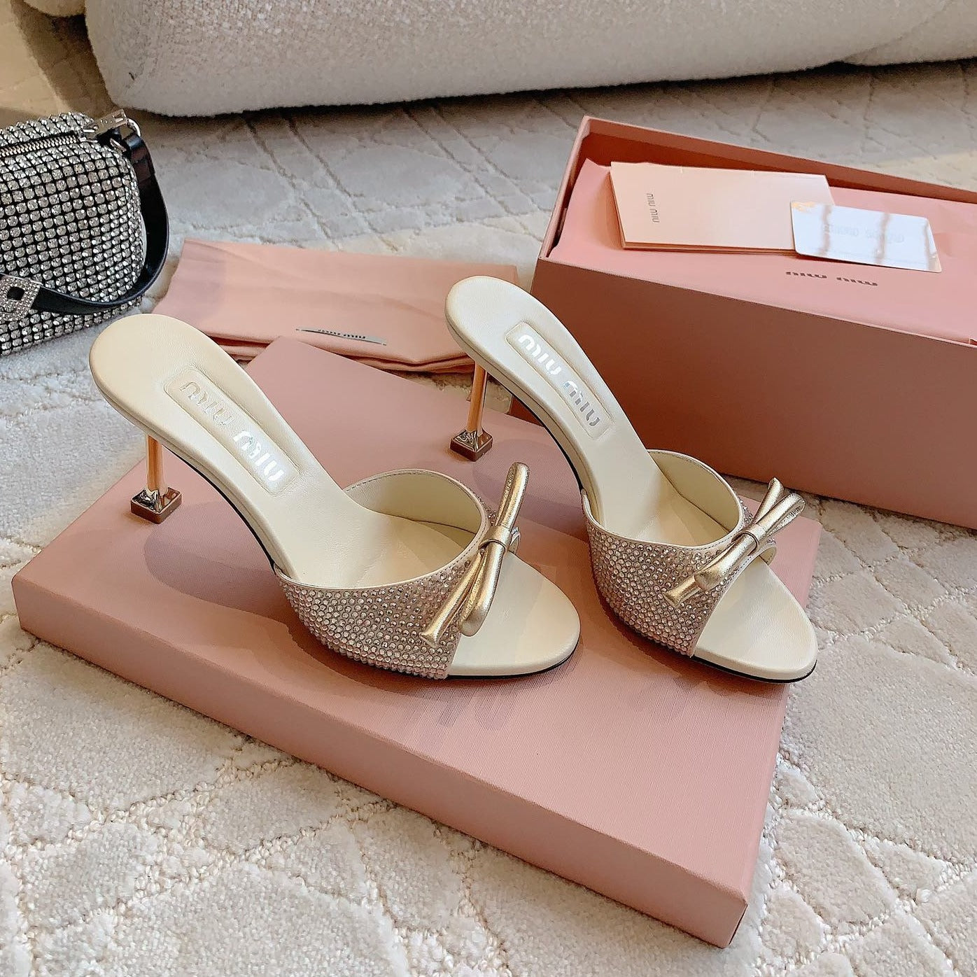 Champagne High - Heels Diamond Sheepskin - 6 cm / 35