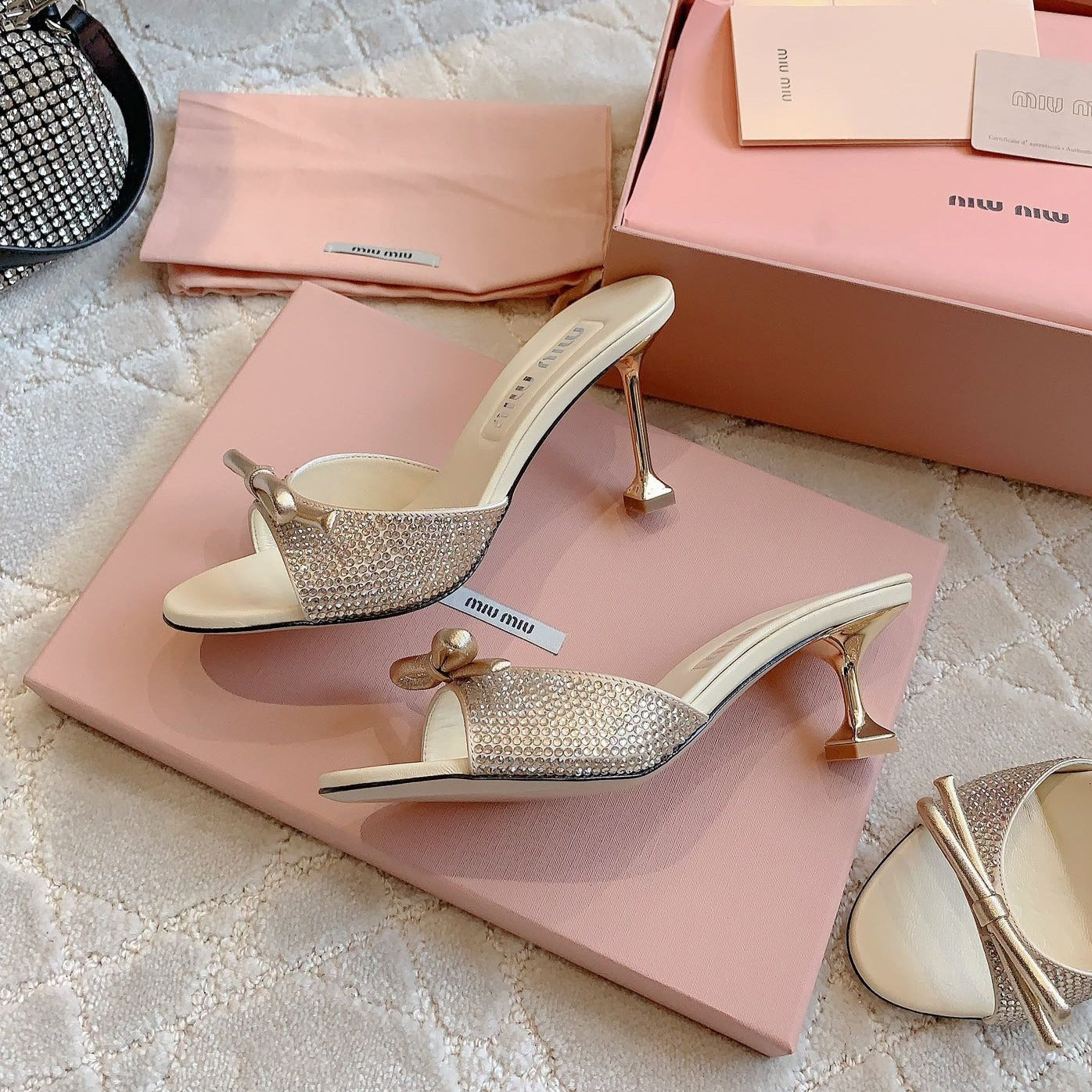 Champagne High - Heels Diamond Sheepskin - 6 cm / 35