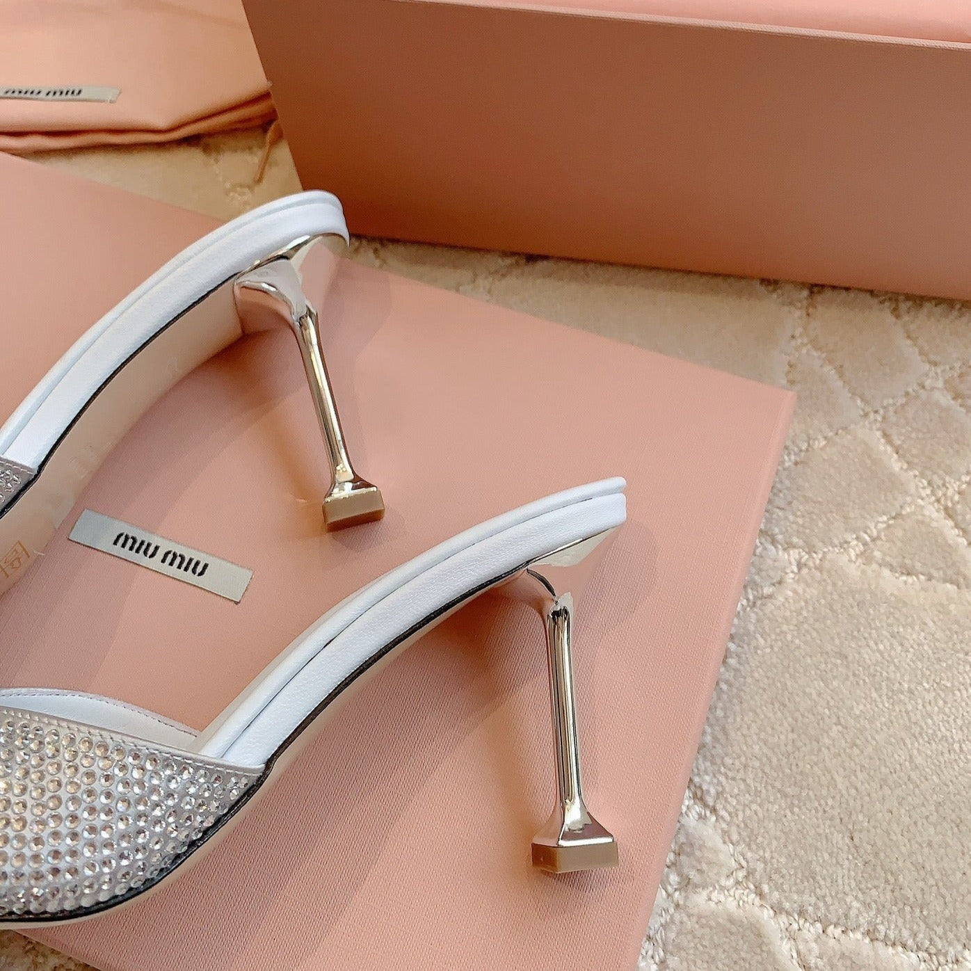 White High - Heels Diamond Sheepskin - 6 cm / 35