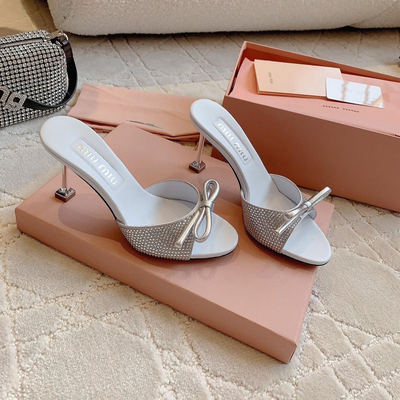 White High - Heels Diamond Sheepskin - 6 cm / 35
