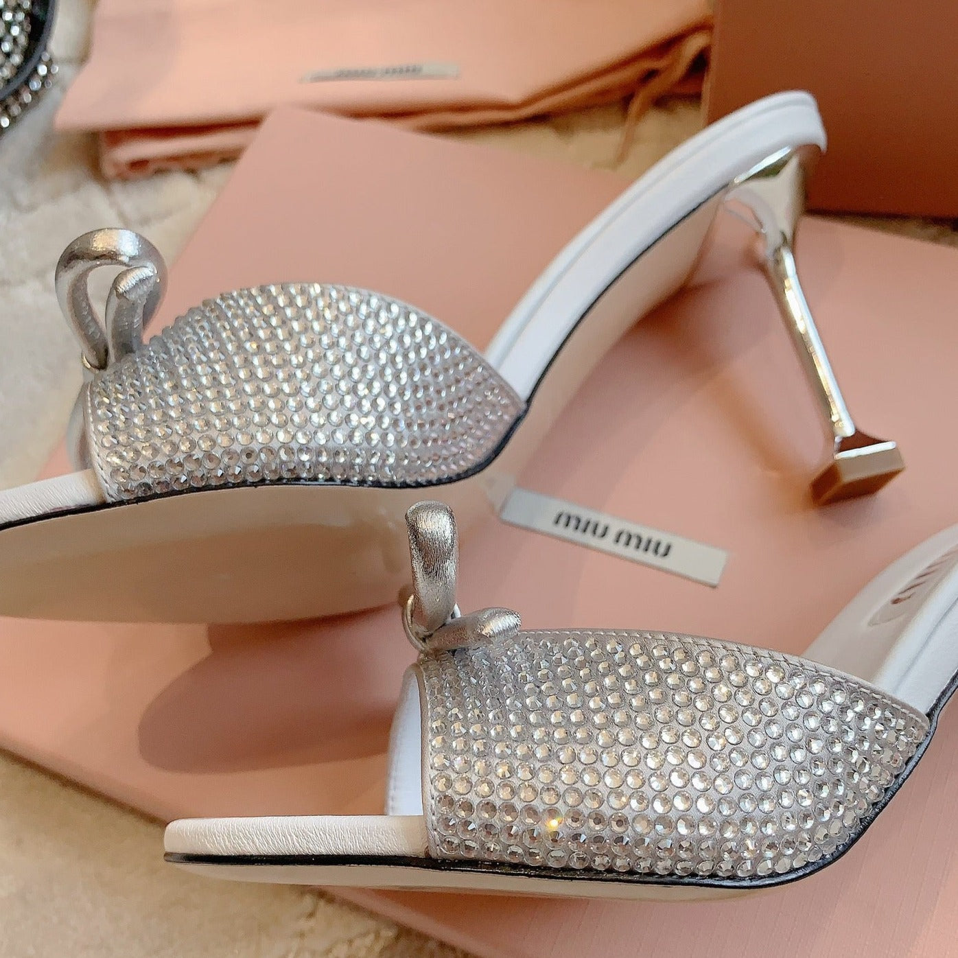 White High - Heels Diamond Sheepskin - 6 cm / 35