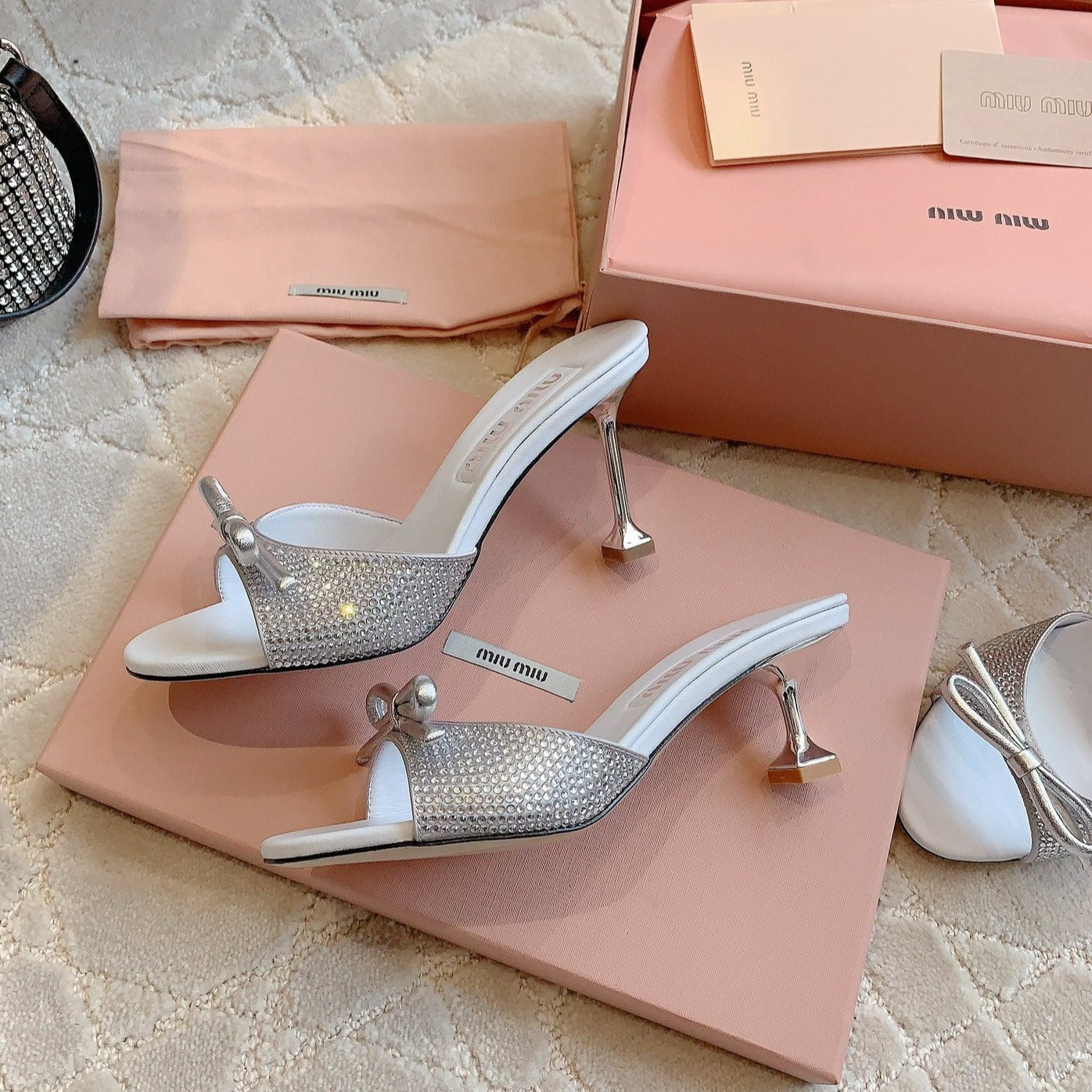 White High - Heels Diamond Sheepskin - 6 cm / 35
