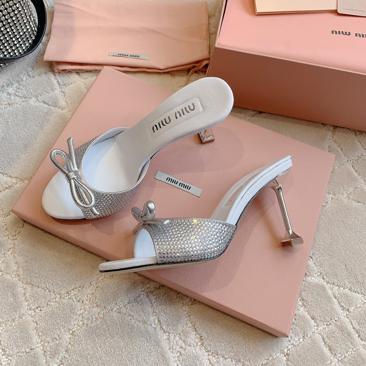 White High - Heels Diamond Sheepskin - 6 cm / 35