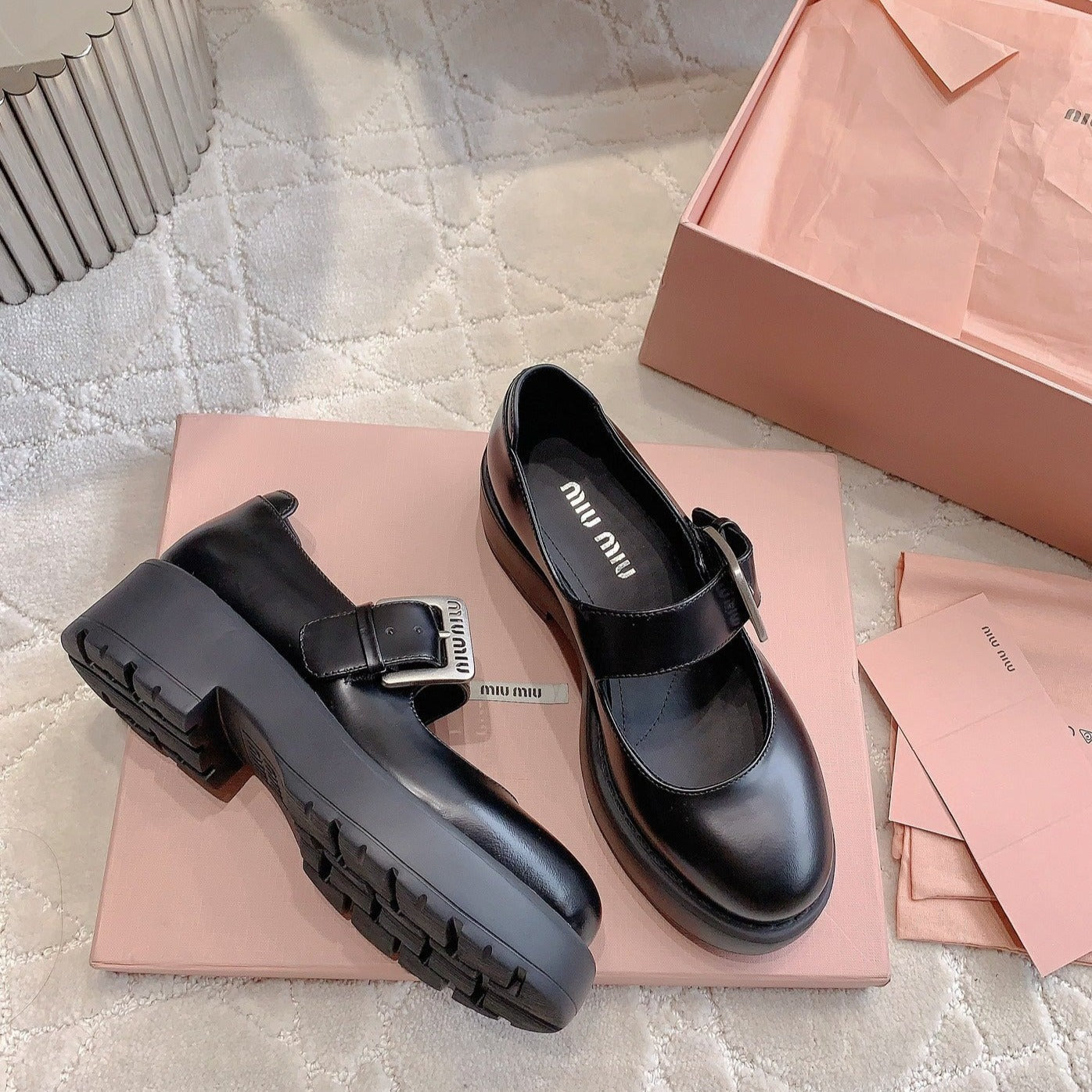 Loafer Black Cowhide With Cross-strap - 35
