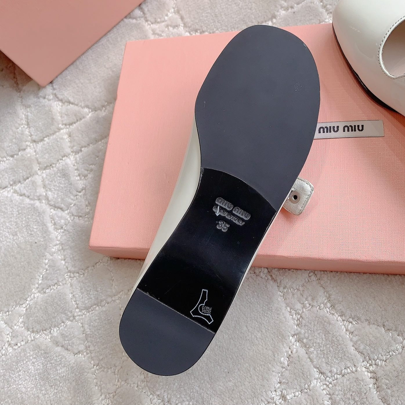 Floral White Ballet Shoes Sheepskin - 35