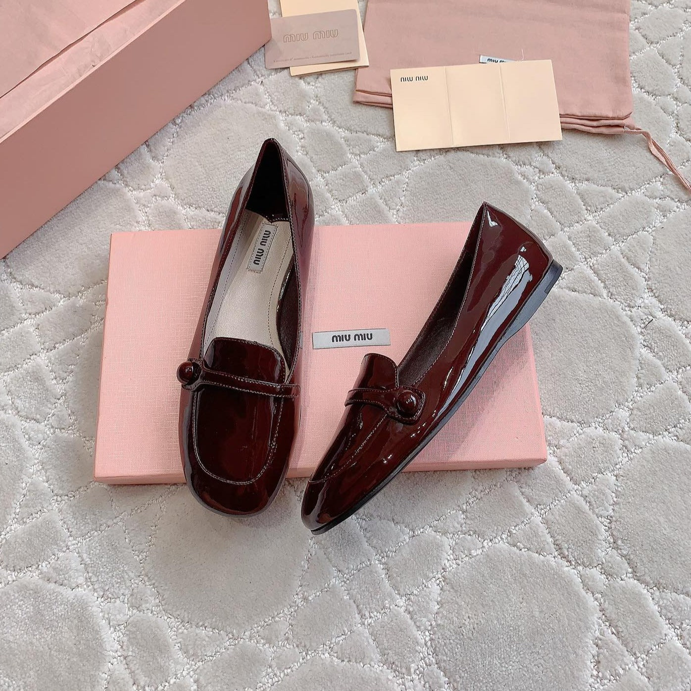 Reddish Brown Loafer Shoes Sheepskin - 35