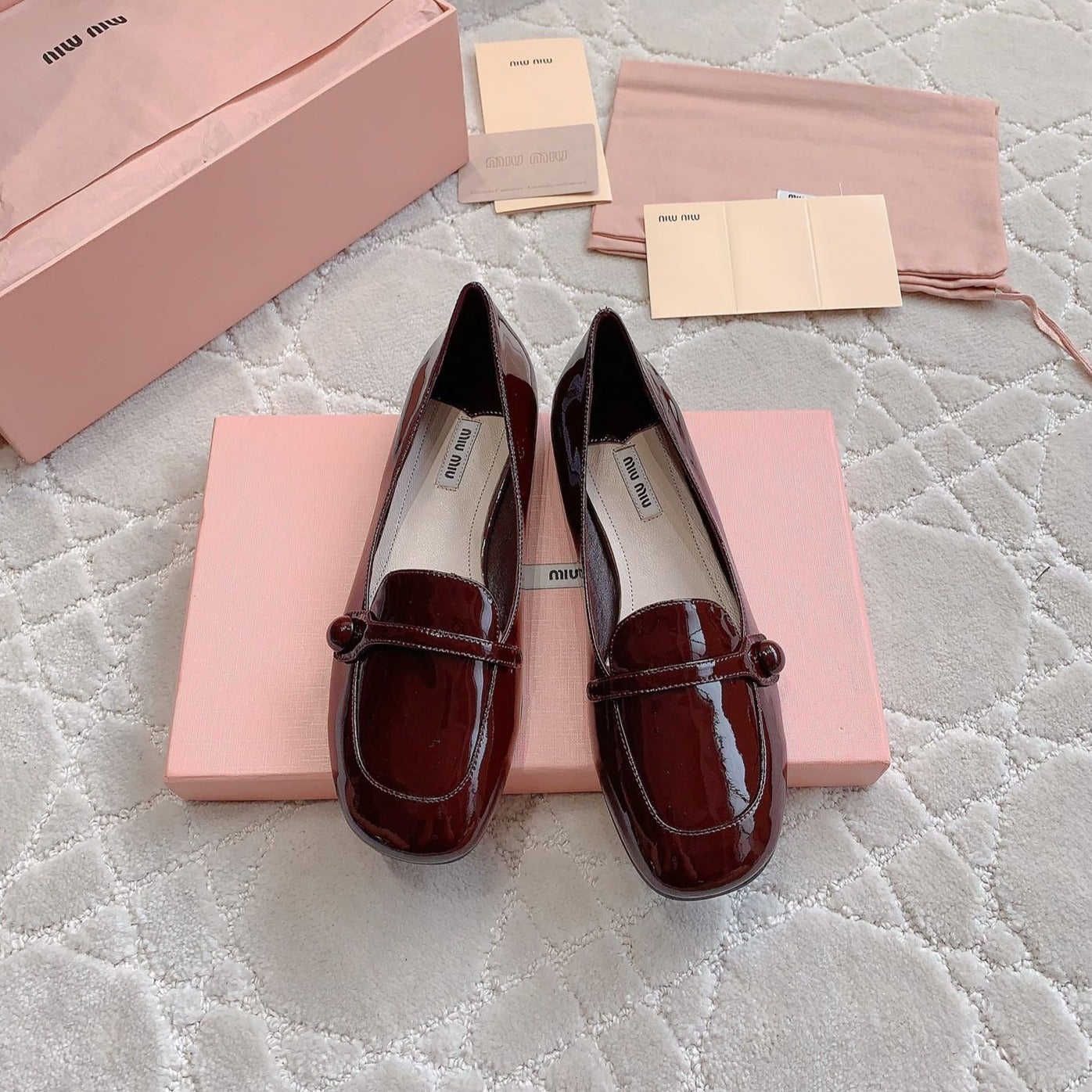 Reddish Brown Loafer Shoes Sheepskin - 35