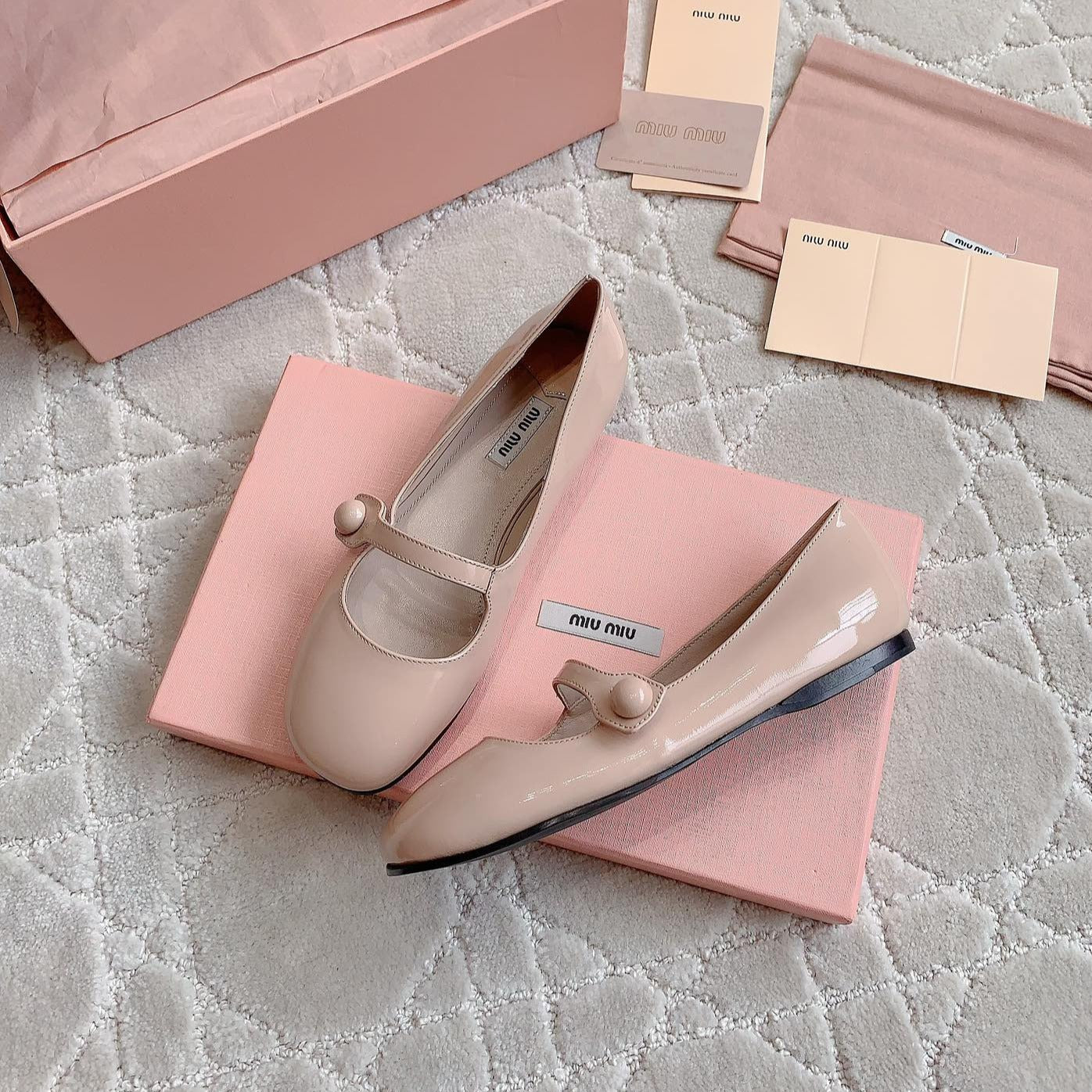 Pastel Pink Ballet Shoes Sheepskin - 35