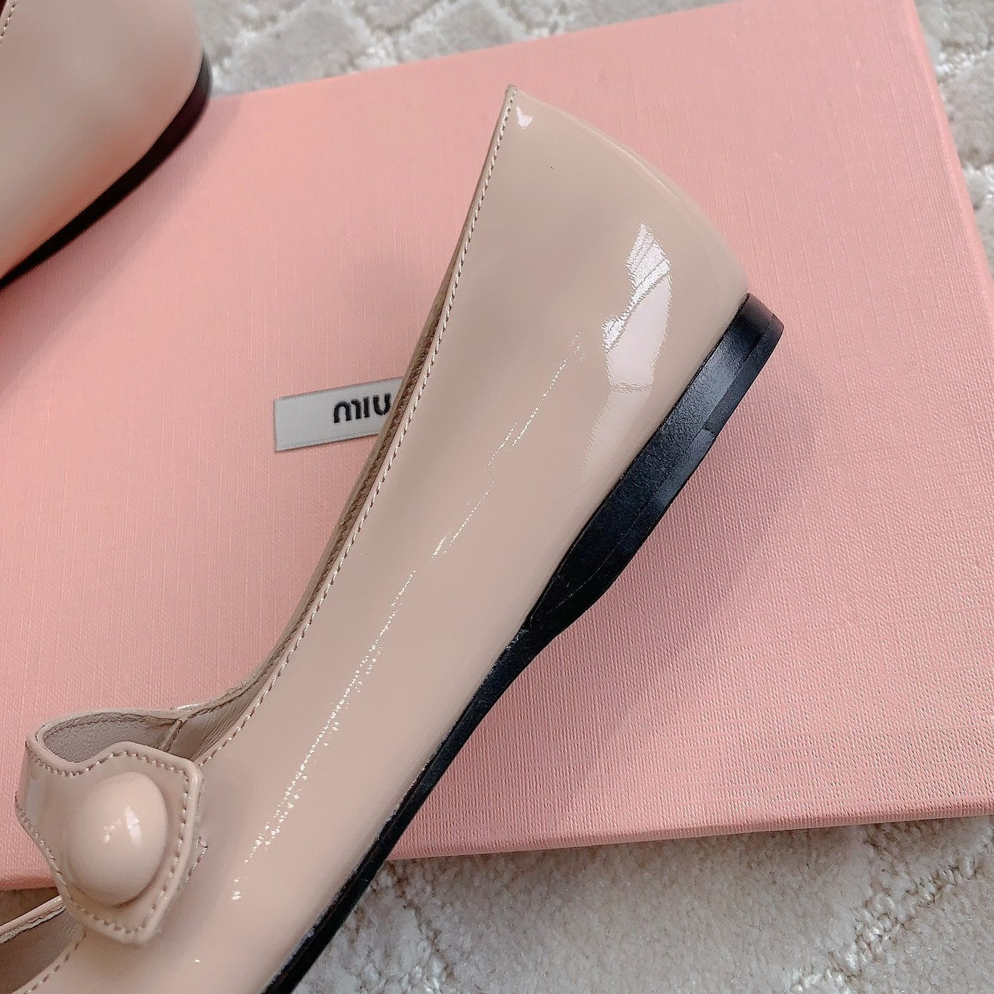 Pastel Pink Ballet Shoes Sheepskin - 35
