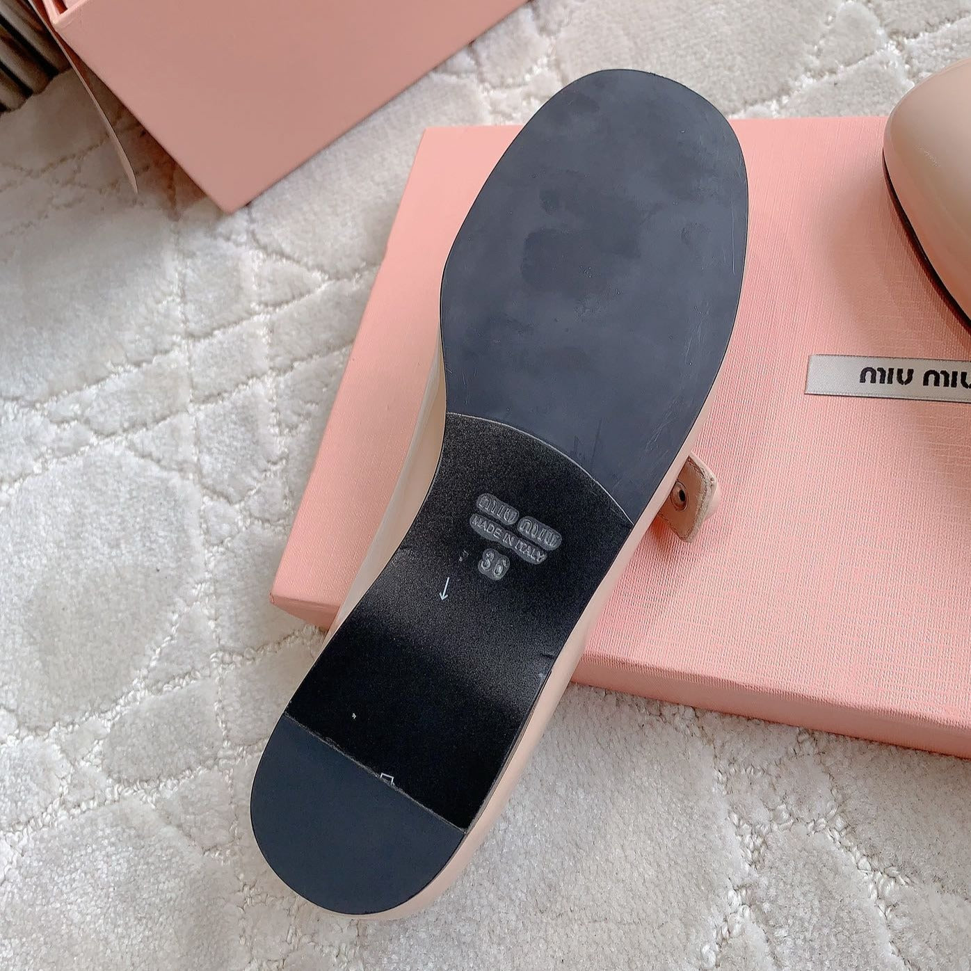 Pastel Pink Ballet Shoes Sheepskin - 35