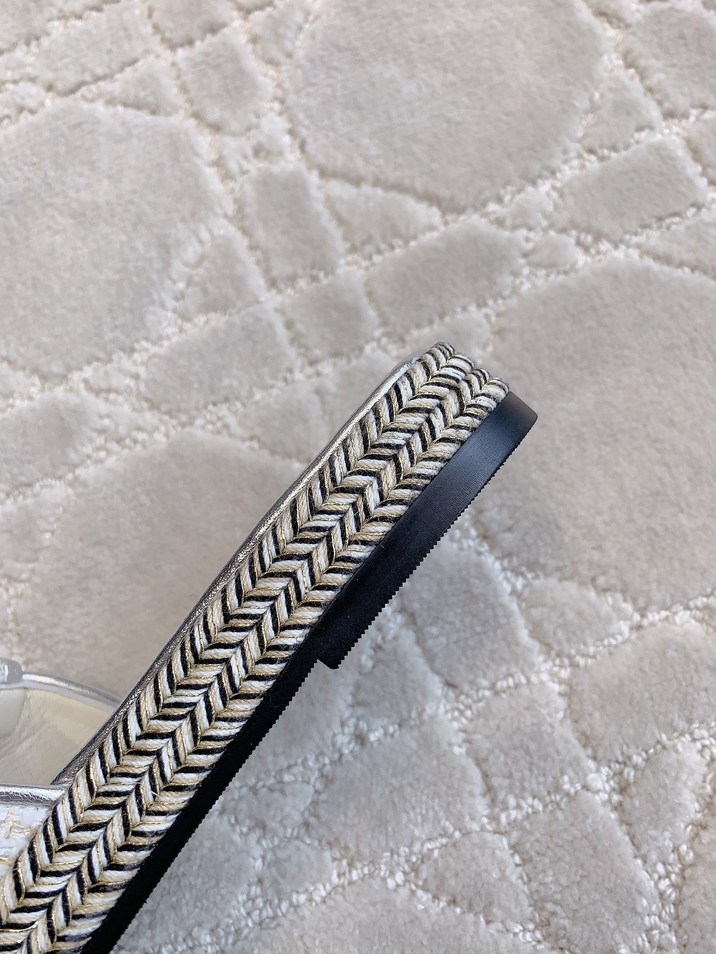 PLATFORM SLIPPERS IN SILVER WOOL AND LAMBSKIN - 35