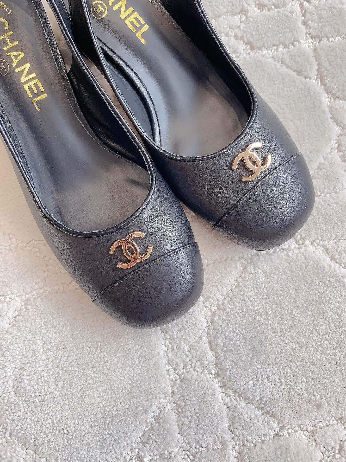 SLINGBACKS 45 IN BLACK SHEEPSKIN - 34