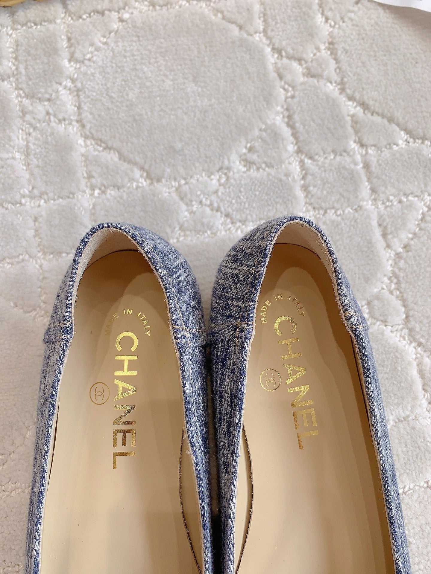 BALLET FLATS IN PIGEON BLUE DENIM - 34