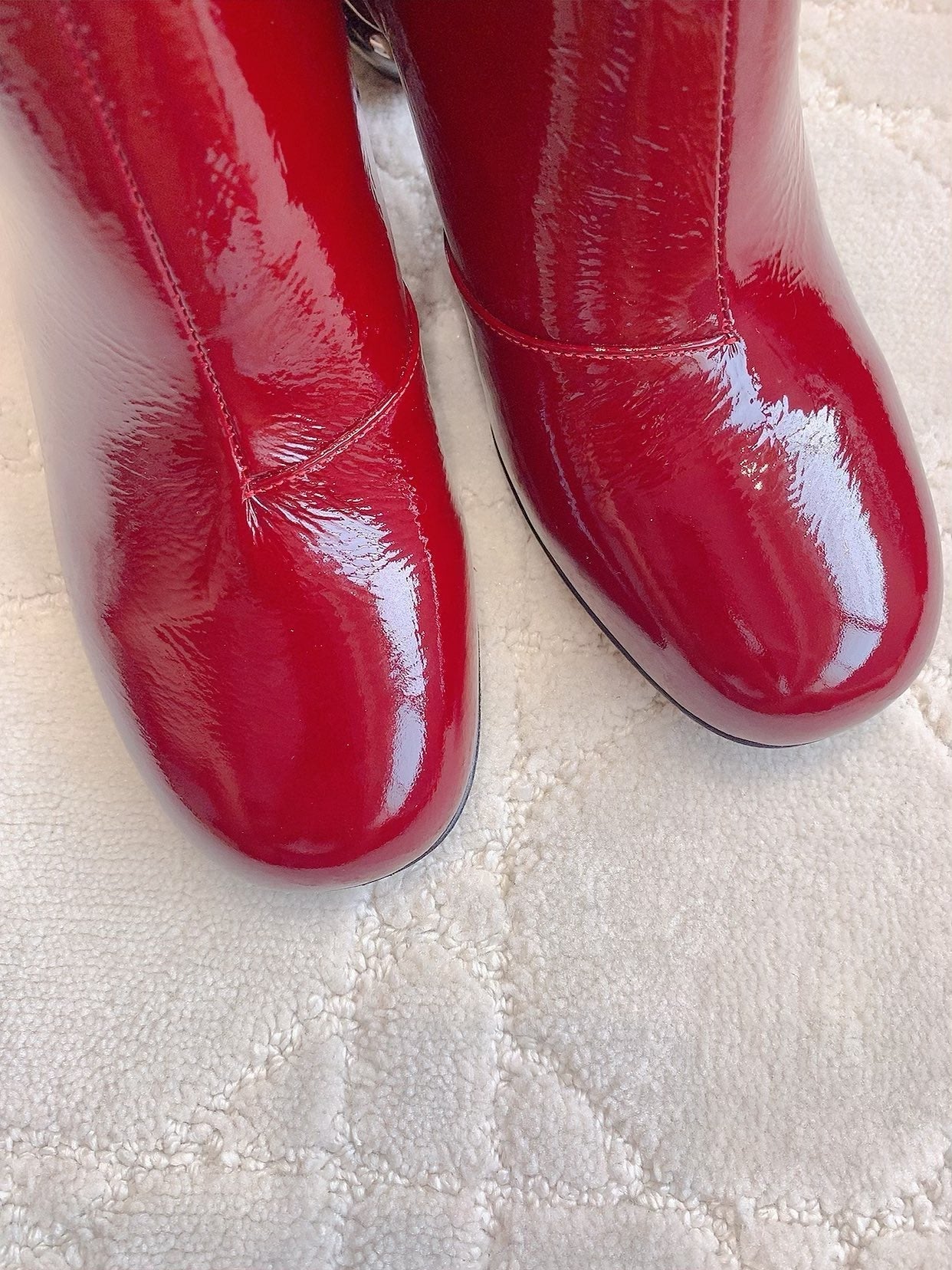 VIV' PODIUM BOOTIES IN RED GLOSSY LAMBSKIN - 35