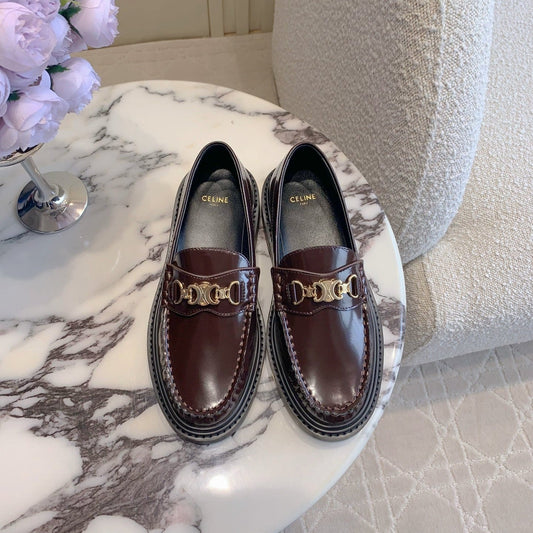 CHANEL 25S ARC DE TRIOMPHE LOAFERS IN ROSEWOOD CALFSKIN GOLD HARDWARE - 35