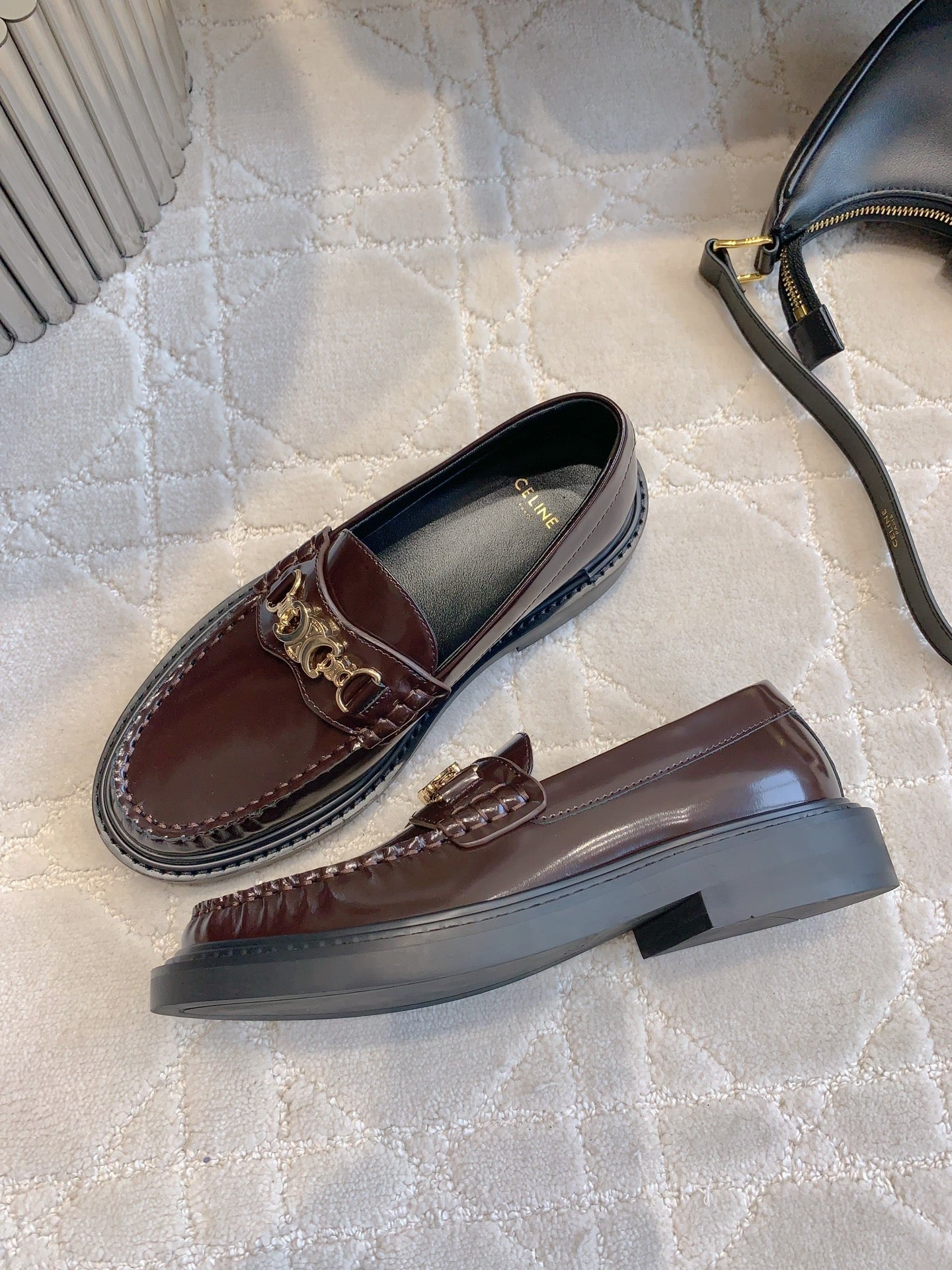CHANEL 25S ARC DE TRIOMPHE LOAFERS IN ROSEWOOD CALFSKIN GOLD HARDWARE - 35
