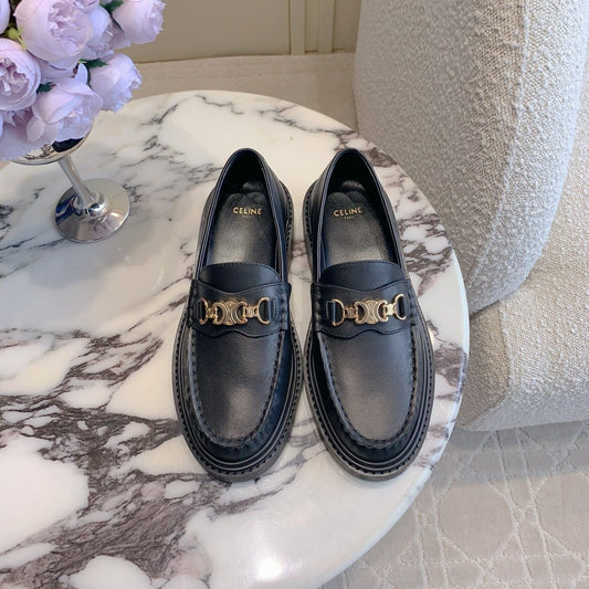 CHANEL 25S ARC DE TRIOMPHE LOAFERS IN BLACK CALFSKIN GOLD HARDWARE - 35