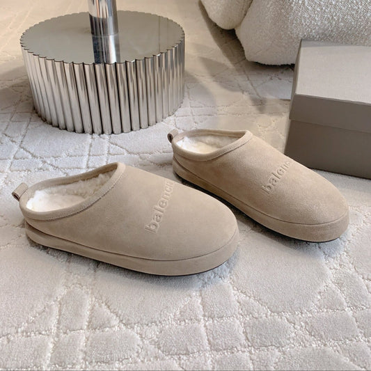 ALASKA SLIPPER IN BEIGE SUEDE - 35