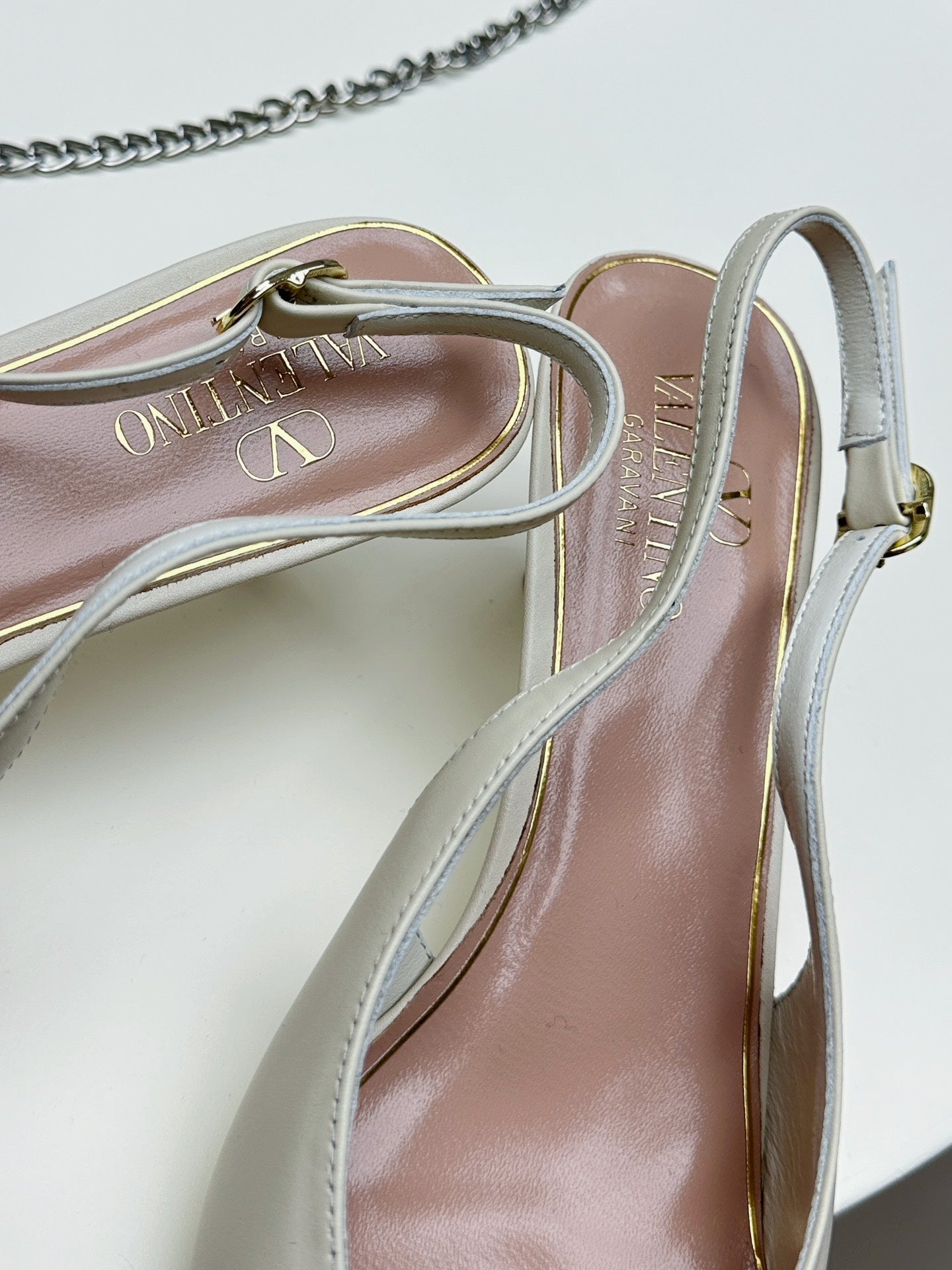 HIGH SLINGBACK 60MM IN WHITE CALFSKIN - 34