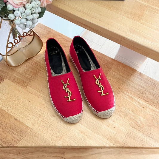 SL YVES LOGO SLIP ON RED CANVAS - 35