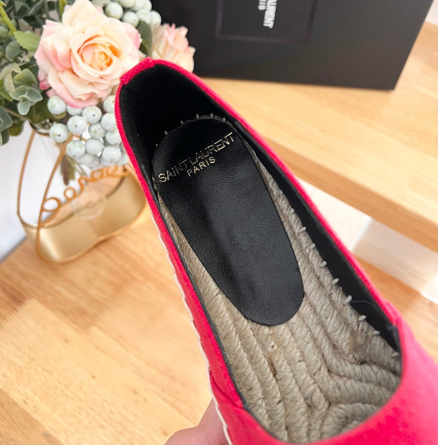 SL YVES LOGO SLIP ON RED CANVAS - 35