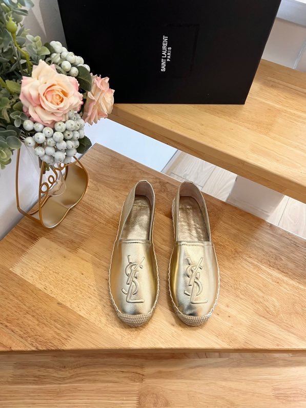 SL YVES EMBOSSED LOGO SLIP ON GOLD CALFSKIN - 35