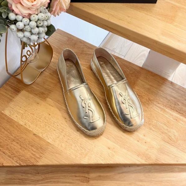 SL YVES EMBOSSED LOGO SLIP ON GOLD CALFSKIN - 35