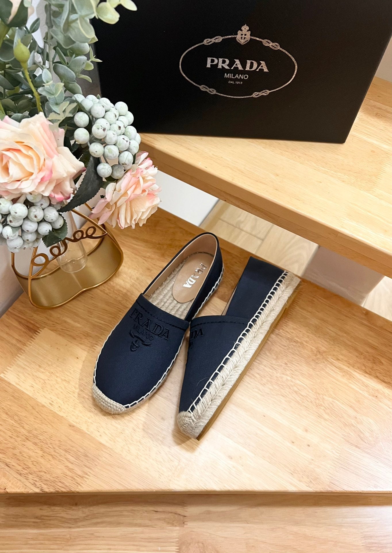 PRA ESPADRILLES LOAFERS NAVY LINEN FABRIC - 35