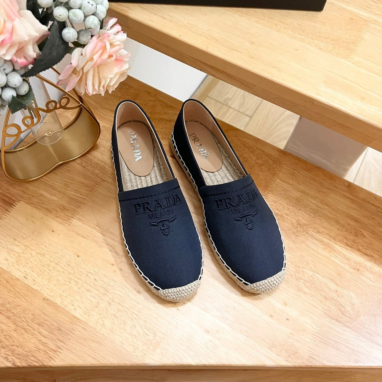 PRA ESPADRILLES LOAFERS NAVY LINEN FABRIC - 35