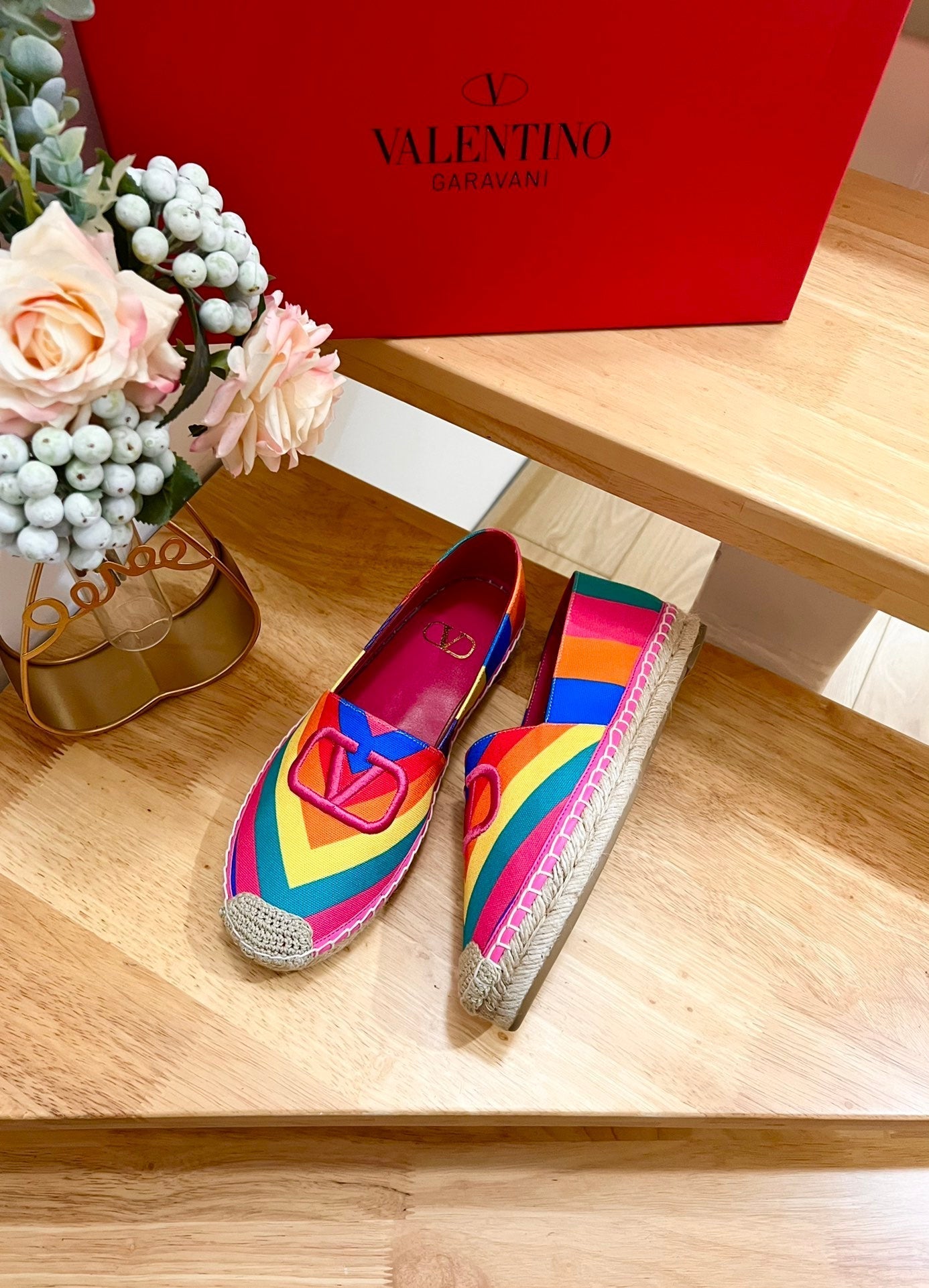 GARAVANI PRINTED COLORFUL CANVAS LOAFER WITH EMBROIDERED LOGO - 35
