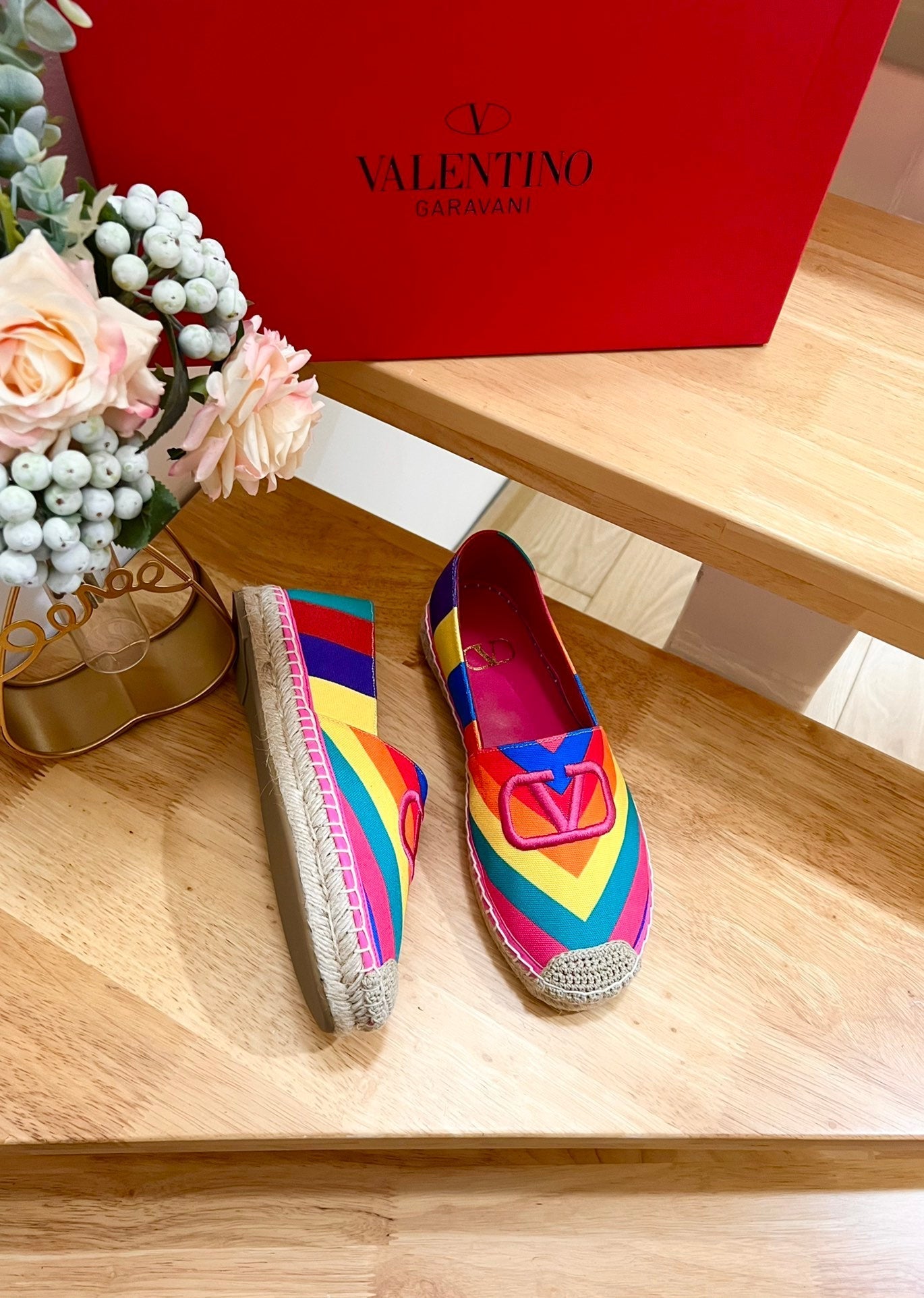 GARAVANI PRINTED COLORFUL CANVAS LOAFER WITH EMBROIDERED LOGO - 35