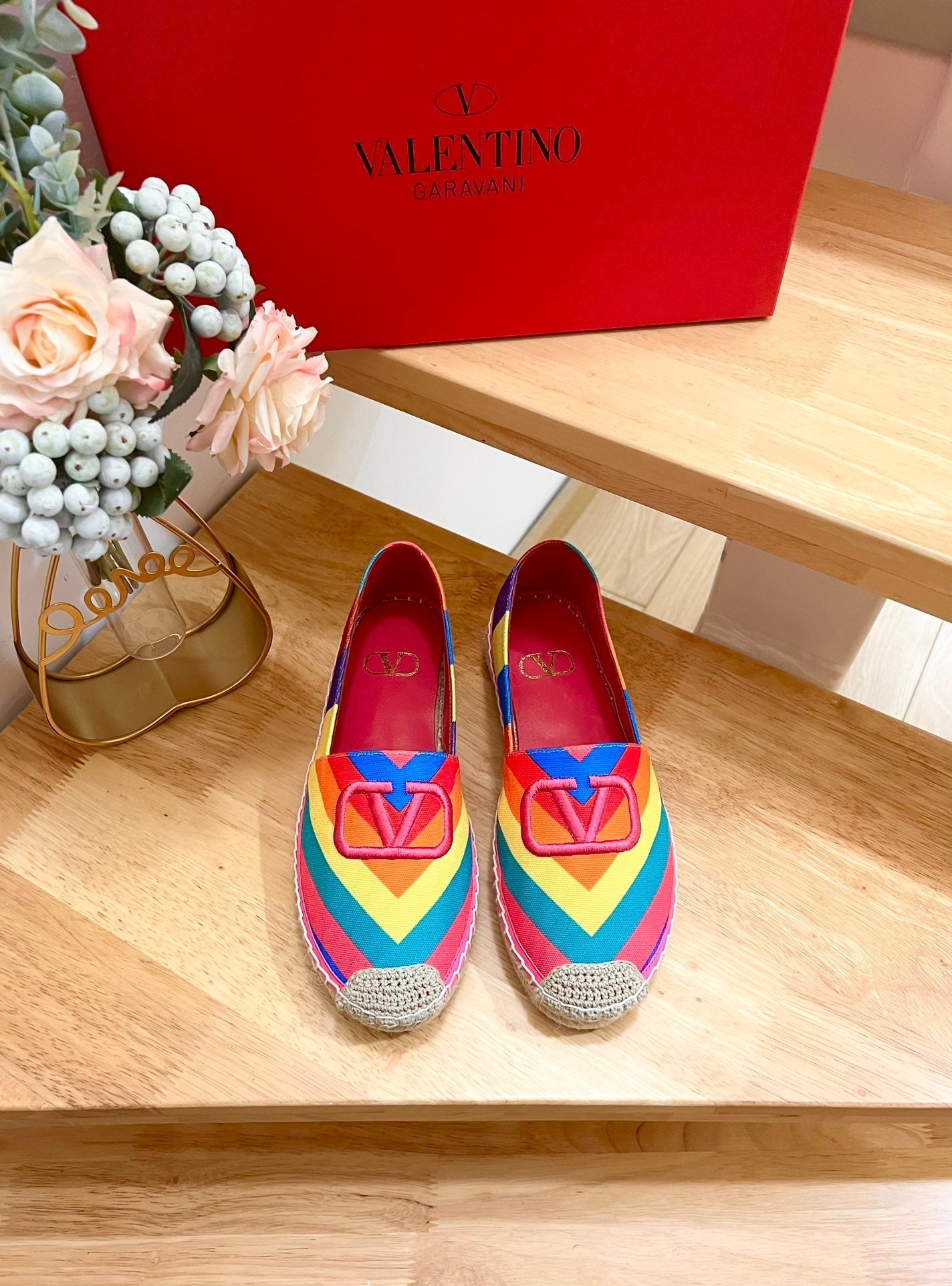 GARAVANI PRINTED COLORFUL CANVAS LOAFER WITH EMBROIDERED LOGO - 35