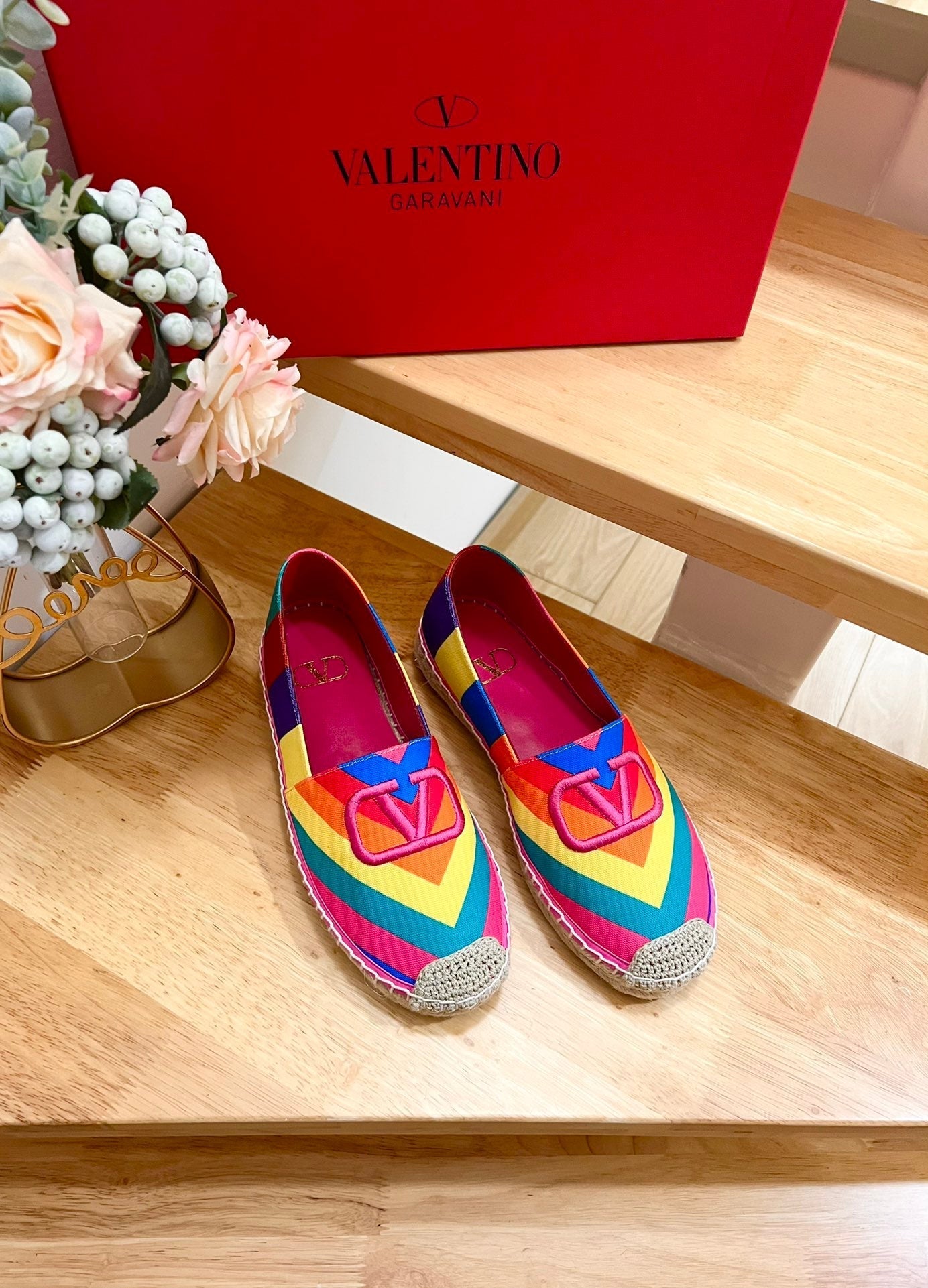 GARAVANI PRINTED COLORFUL CANVAS LOAFER WITH EMBROIDERED LOGO - 35