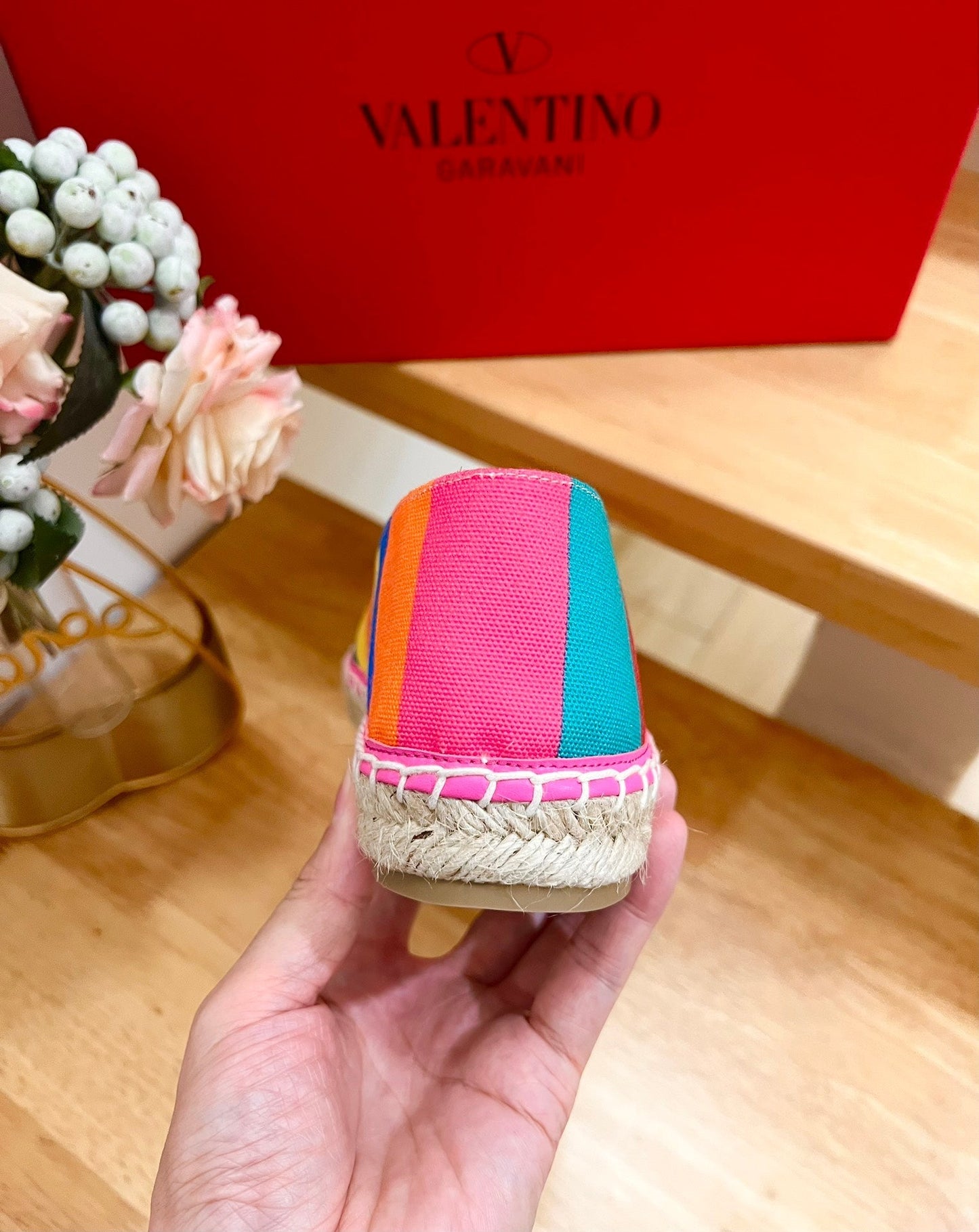 GARAVANI PRINTED COLORFUL CANVAS LOAFER WITH EMBROIDERED LOGO - 35